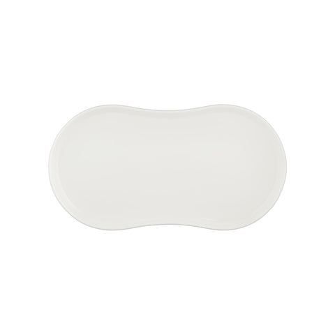 Smooth White 15" x 7.75" x h:0" Rectangular Warm White Vitrified Platter (1 each)