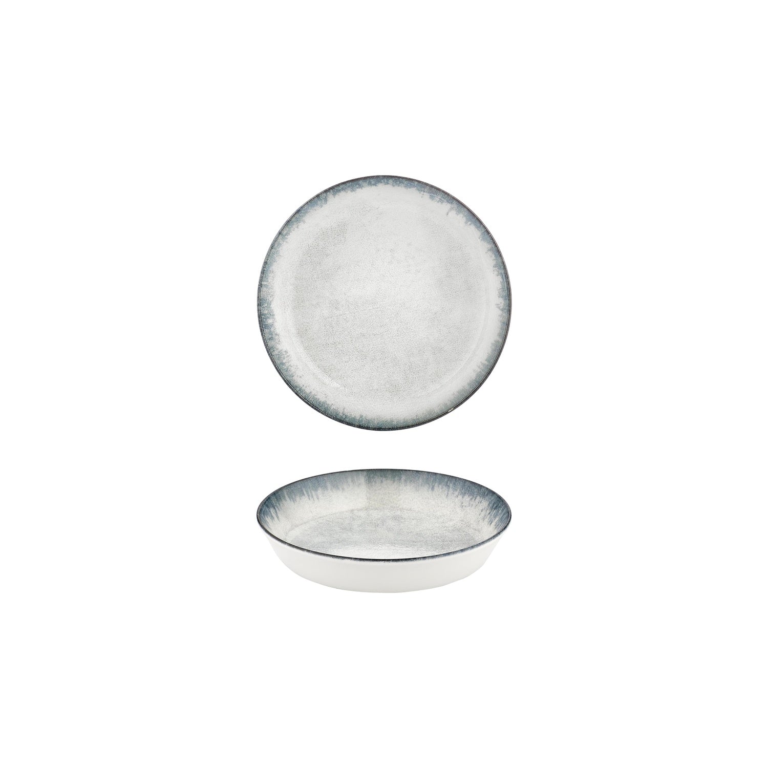 Smooth Ambience Blue dia.4" h:1" 3 oz. Round Blue Vitrified Deep Plate (Set of 4)