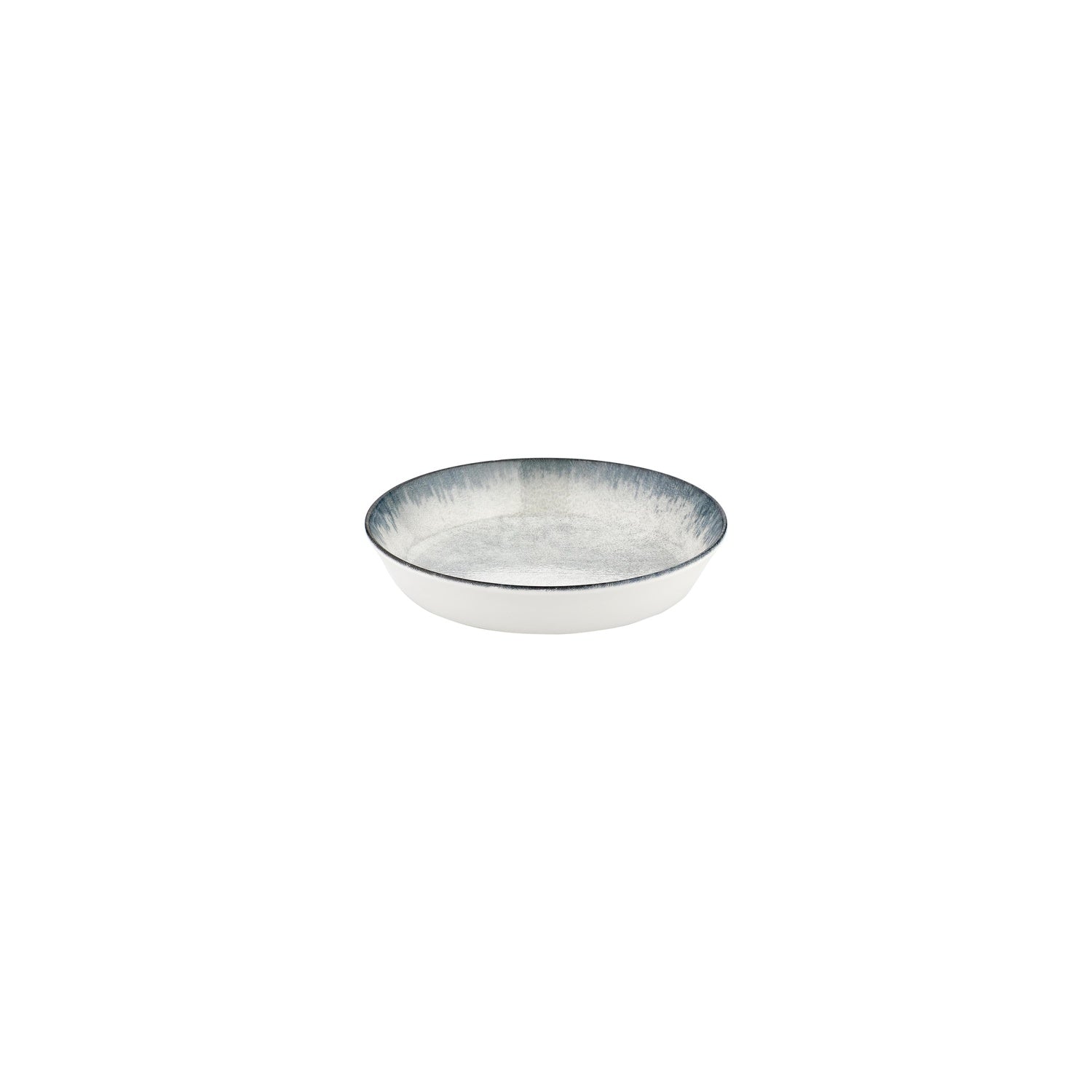 Smooth Ambience Blue dia.4" h:1" 3 oz. Round Blue Vitrified Deep Plate (Set of 4)