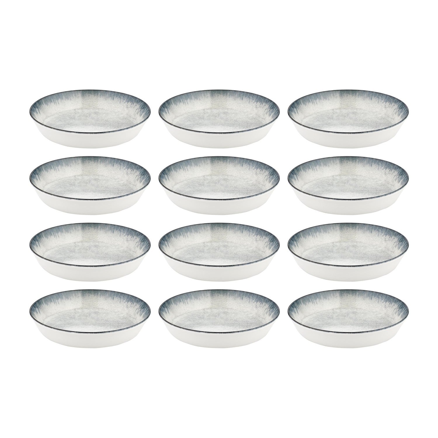 Smooth Ambience Blue dia.5.75" h:1.25" 9 oz. Round Blue Vitrified Deep Plate (Set of 12)