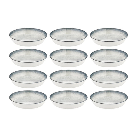Smooth Ambience Blue dia.5.75" h:1.25" 9 oz. Round Blue Vitrified Deep Plate (Set of 12)