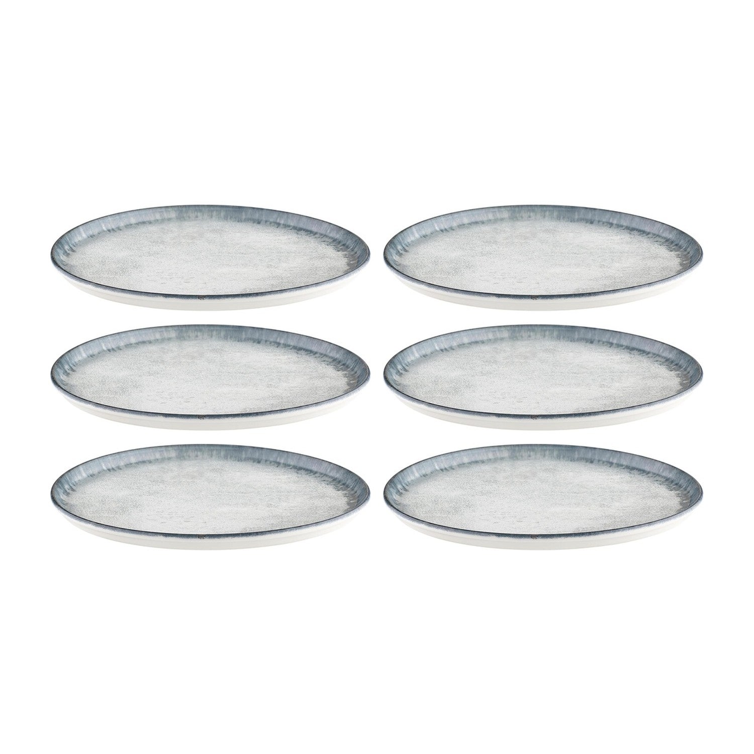 Smooth Ambience Blue dia.6.25" Round Blue Vitrified Plate (Set of 6)