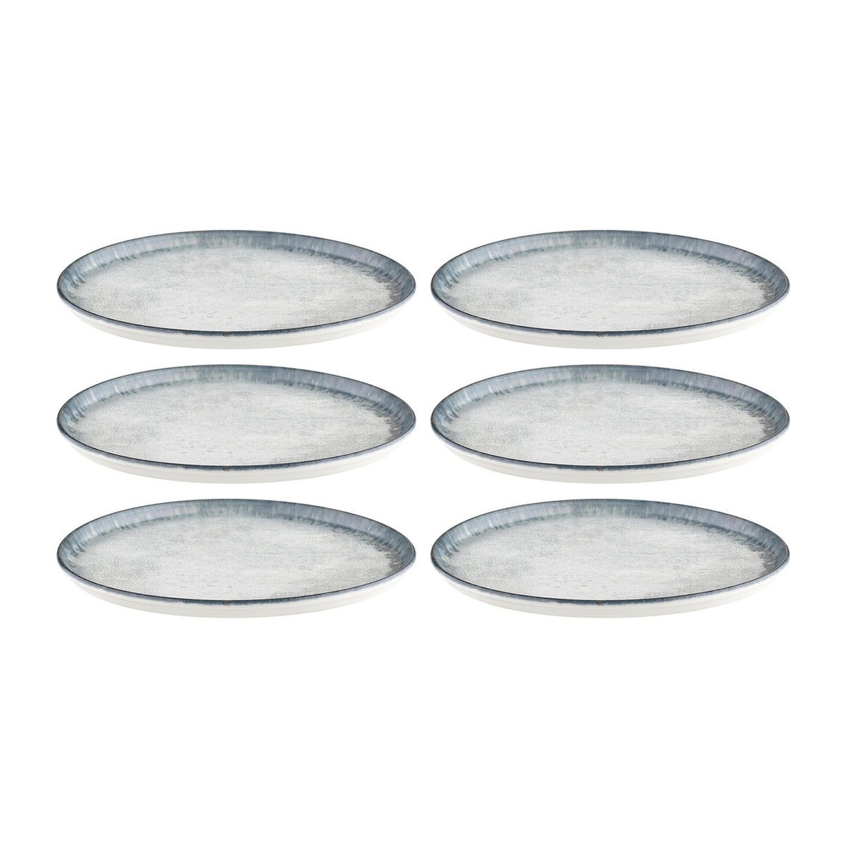 Smooth Ambience Blue dia.6.25" Round Blue Vitrified Plate (Set of 6)