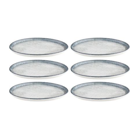 Smooth Ambience Blue dia.6.25" Round Blue Vitrified Plate (Set of 6)