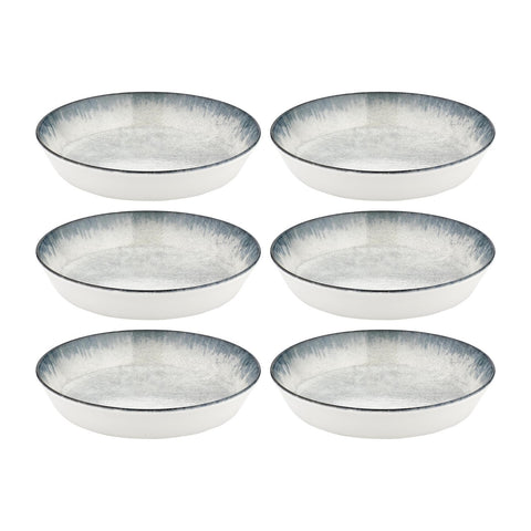 Smooth Ambience Blue dia.7" h:1.5" 20 oz. Round Blue Vitrified Deep Plate (Set of 6)