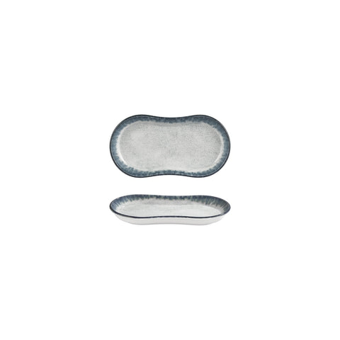 Smooth Ambience Blue 7.5" x 4.25" x h:1" Oval Blue Vitrified Platter (1 each)