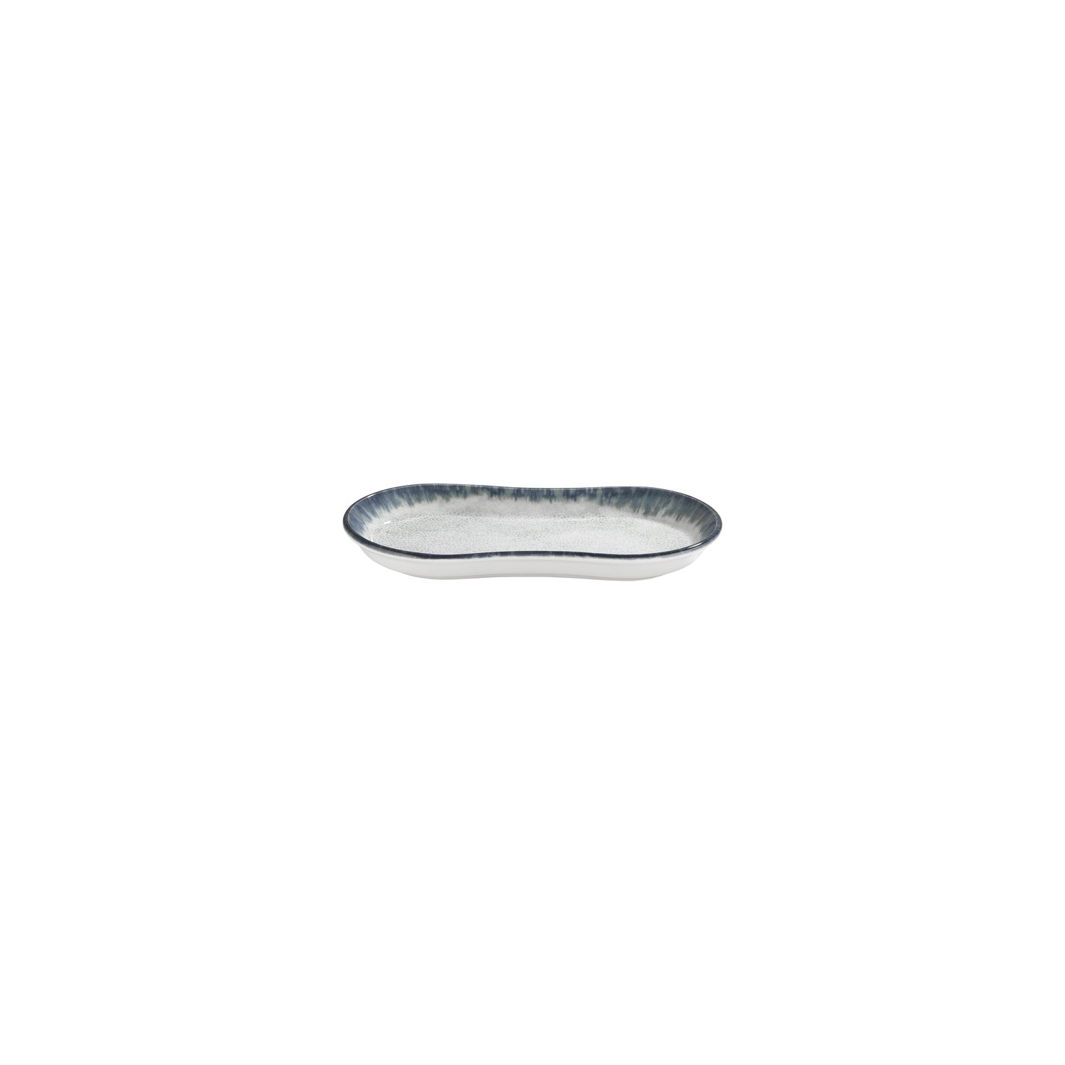 Smooth Ambience Blue 7.5" x 4.25" x h:1" Oval Blue Vitrified Platter (1 each)