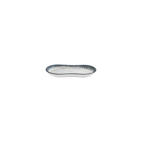Smooth Ambience Blue 7.5" x 4.25" x h:1" Oval Blue Vitrified Platter (1 each)