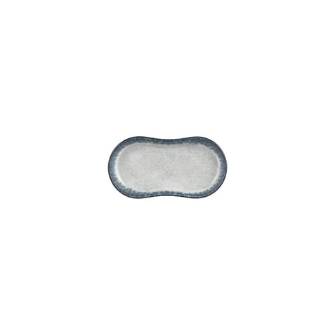 Smooth Ambience Blue 7.5" x 4.25" x h:1" Oval Blue Vitrified Platter (1 each)