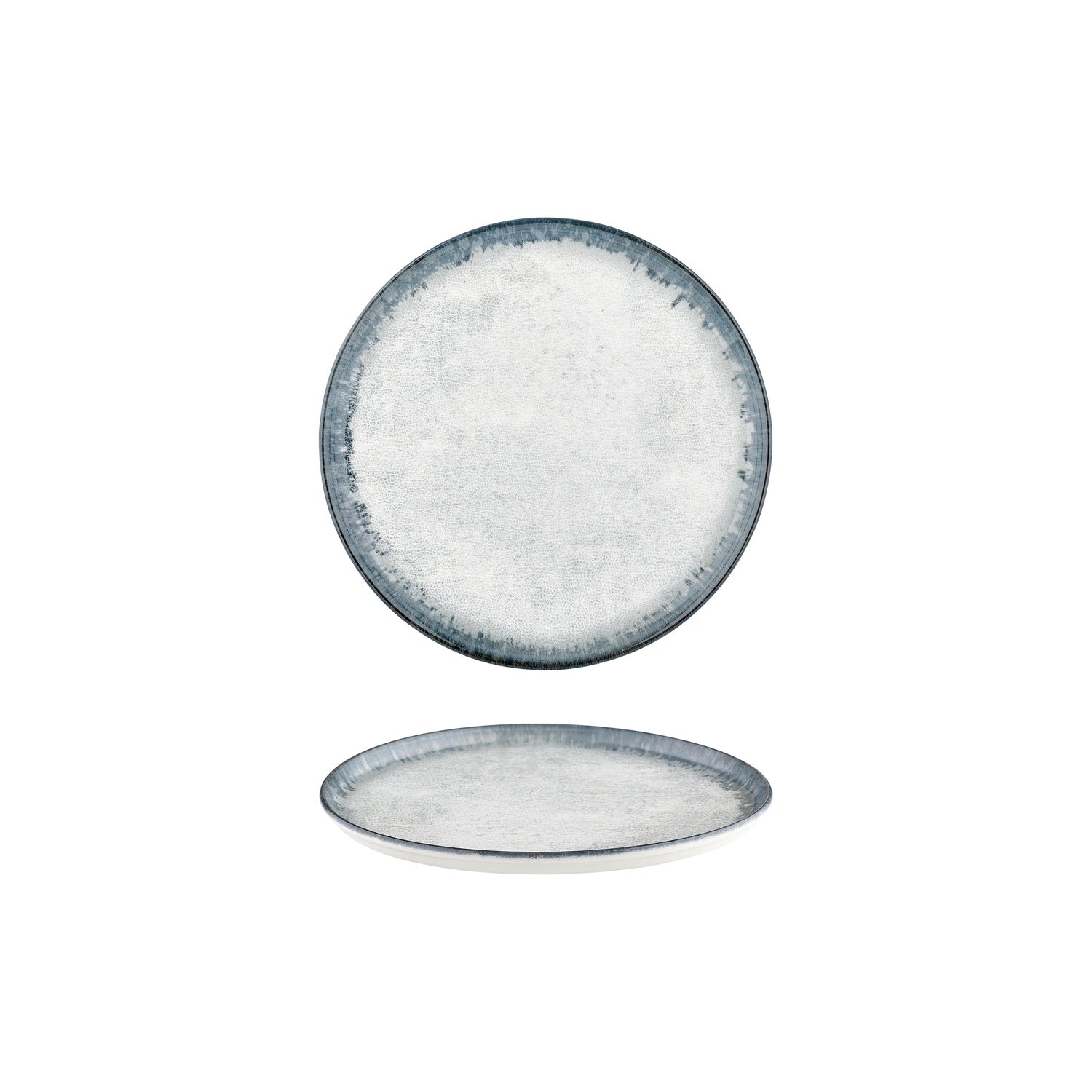 Smooth Ambience Blue dia.8.75" Round Blue Vitrified Plate (Set of 4)