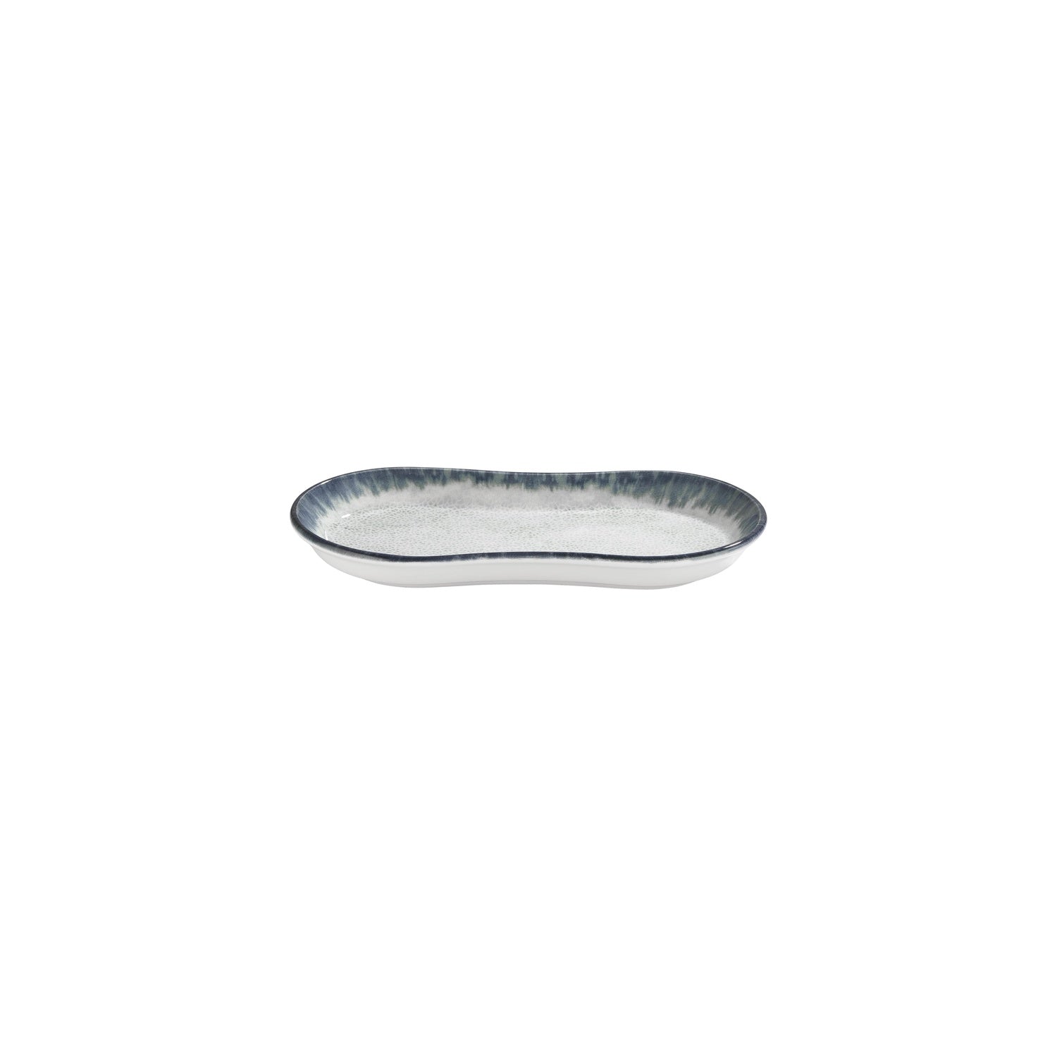 Smooth Ambience Blue 9.5" x 5.5" x h:1" Oval Blue Vitrified Platter (1 each)