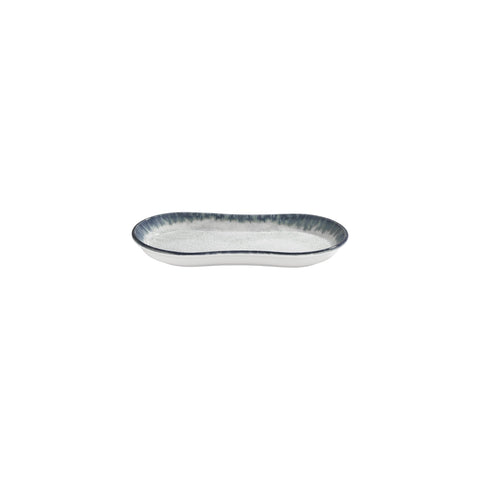 Smooth Ambience Blue 9.5" x 5.5" x h:1" Oval Blue Vitrified Platter (1 each)