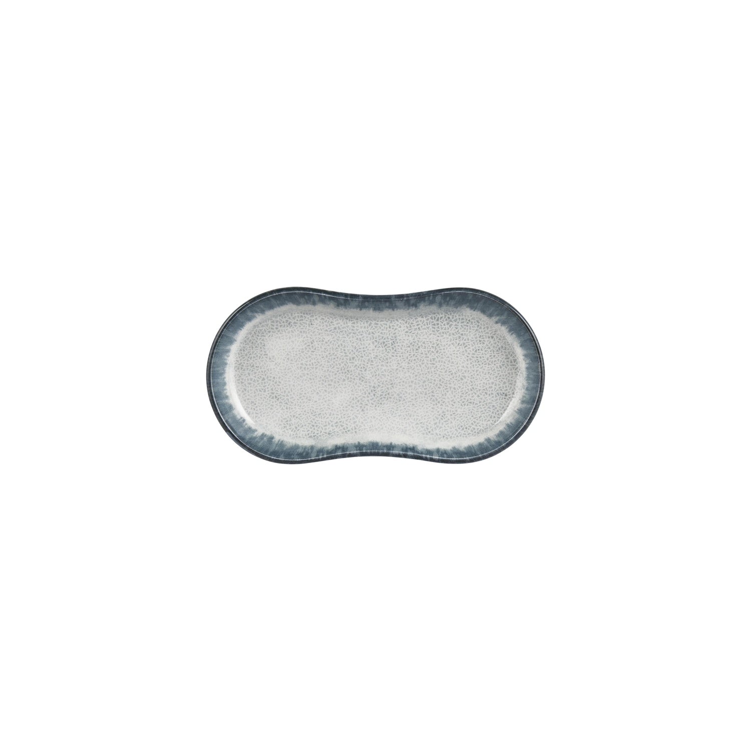 Smooth Ambience Blue 9.5" x 5.5" x h:1" Oval Blue Vitrified Platter (1 each)