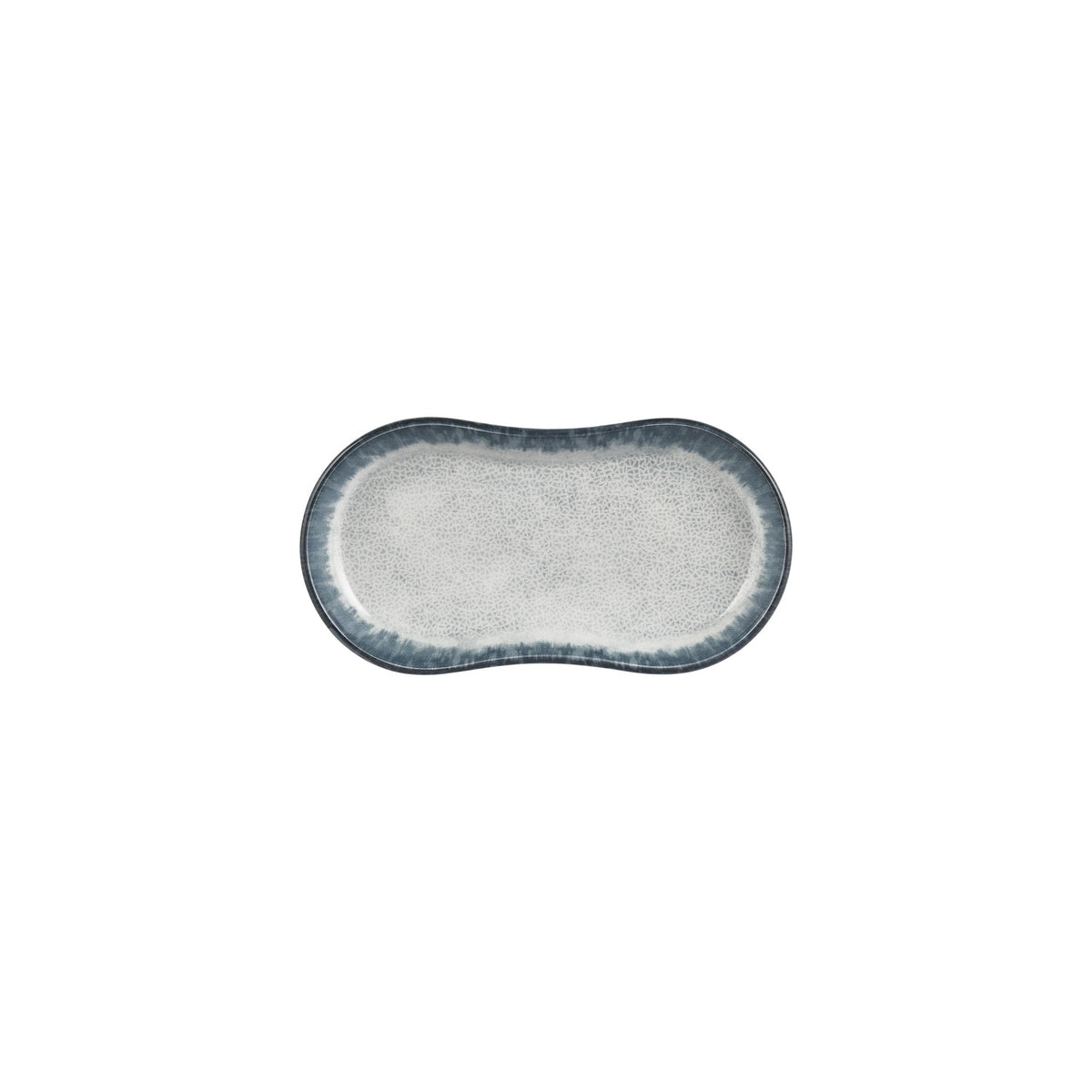Smooth Ambience Blue 9.5" x 5.5" x h:1" Oval Blue Vitrified Platter (1 each)