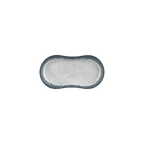 Smooth Ambience Blue 9.5" x 5.5" x h:1" Oval Blue Vitrified Platter (1 each)