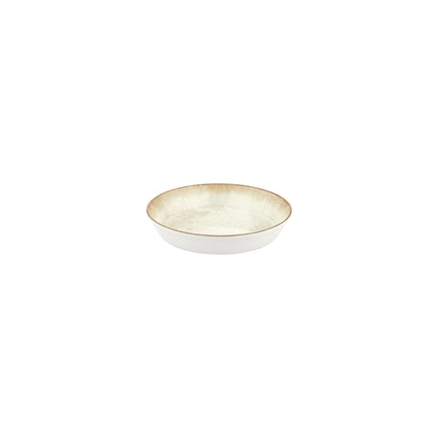 Smooth Ambience Yellow dia.4" h:1" 3 oz. Round Beige Vitrified Deep Plate (Set of 4)