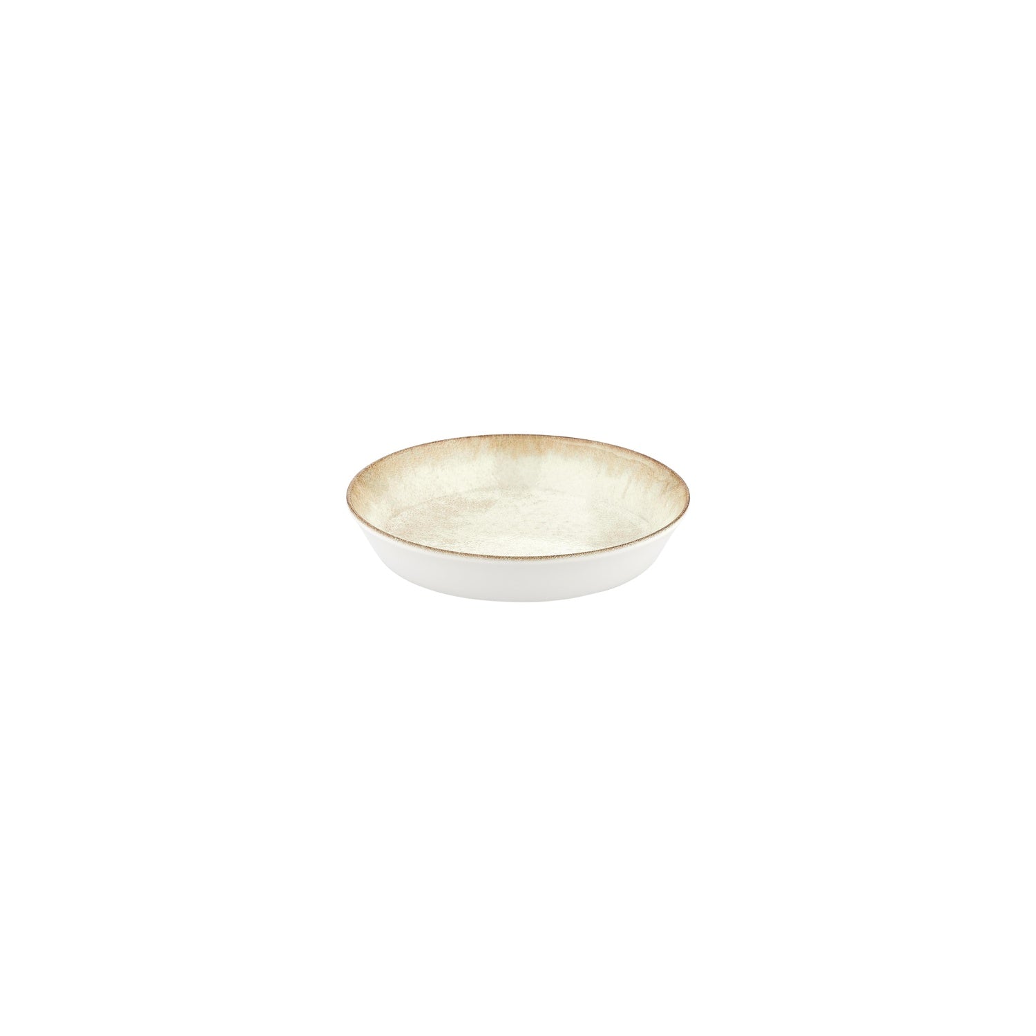 Smooth Ambience Yellow dia.5" h:1.25" 7 oz. Round Beige Vitrified Deep Plate (Set of 4)