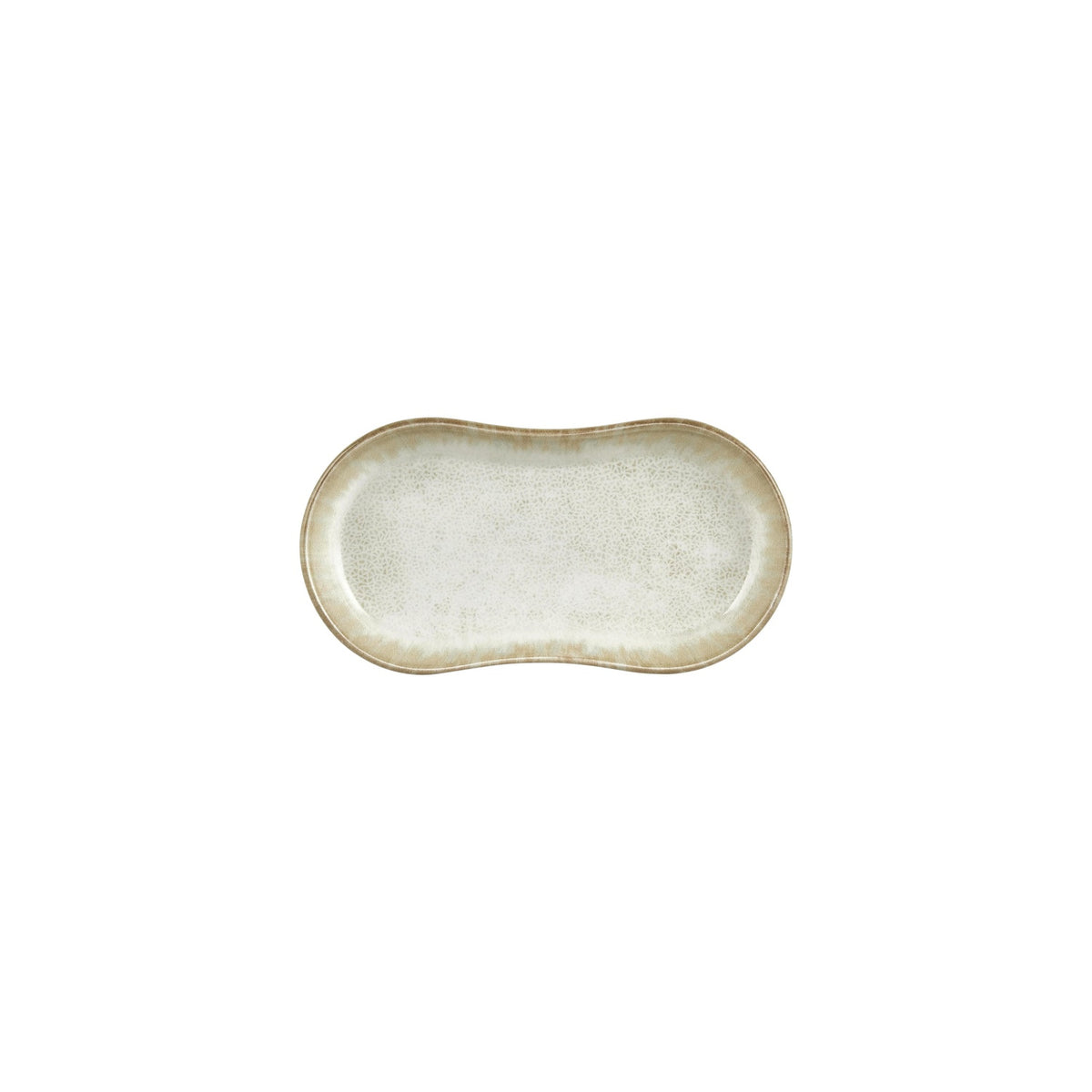 Smooth Ambience Yellow 9.5" x 5.5" x h:1" Oval Beige Vitrified Platter (1 each)