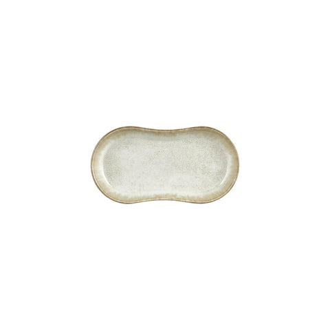 Smooth Ambience Yellow 9.5" x 5.5" x h:1" Oval Beige Vitrified Platter (1 each)