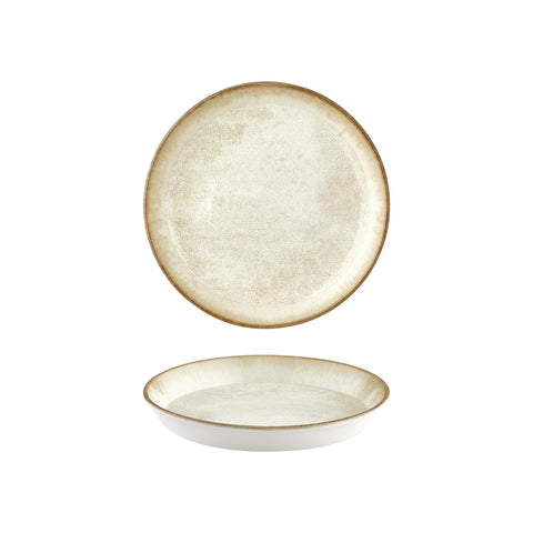 Smooth Ambience Yellow dia.9.75" h:2" 42 oz. Round Beige Vitrified Deep Plate (Set of 6)