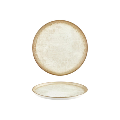 Smooth Ambience Yellow dia.9.75" Round Beige Vitrified Plate (Set of 4)