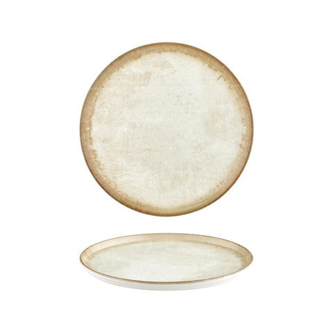 Smooth Ambience Yellow dia.11" Round Beige Vitrified Plate (Set of 4)