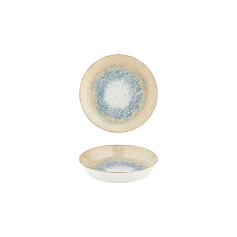 Smooth Reaction dia.5.75" h:1.25" 9 oz. Round Yellow Vitrified Deep Plate (Set of 4)
