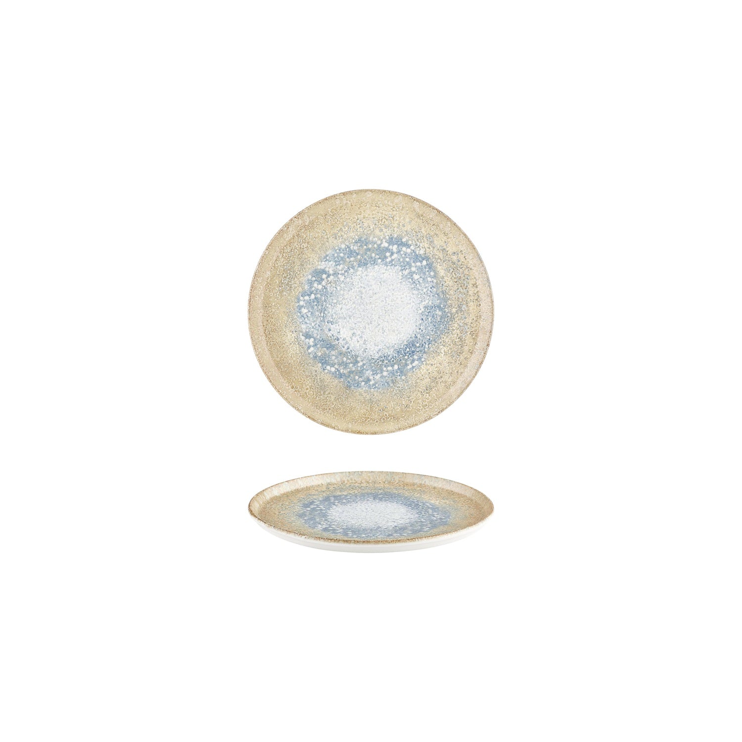 Smooth Reaction dia.6.25" Round Yellow Vitrified Plate (Set of 4)