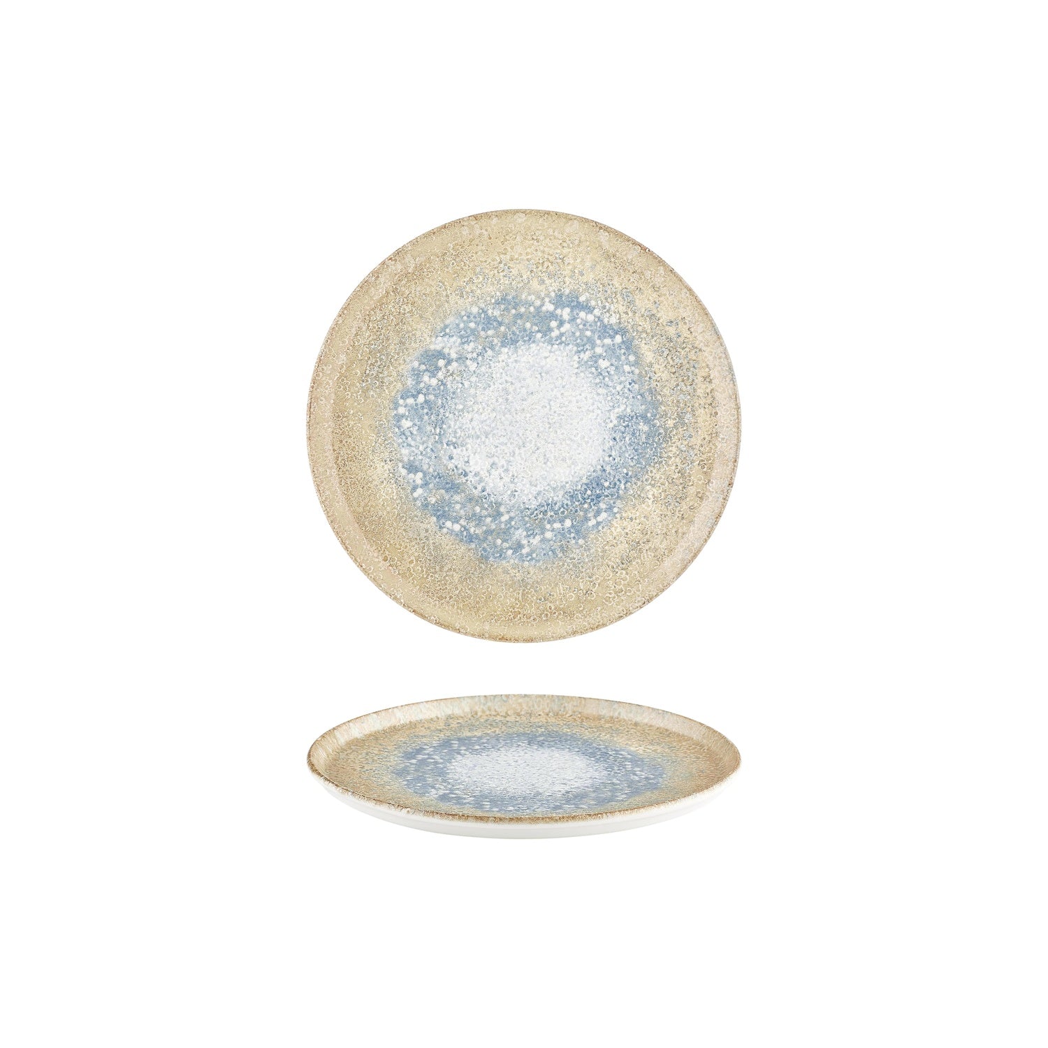Smooth Reaction dia.8.75" Round Yellow Vitrified Plate (Set of 4)