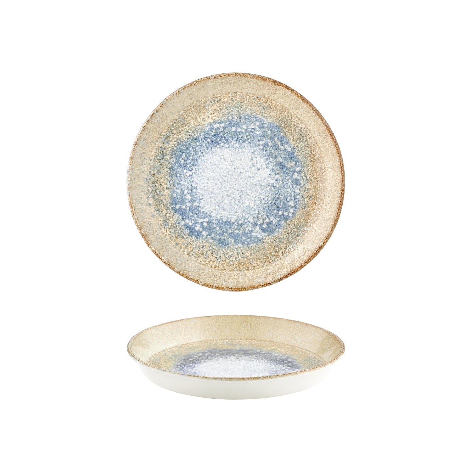 Smooth Reaction dia.9.75" h:2" 42 oz. Round Yellow Vitrified Deep Plate (Set of 6)