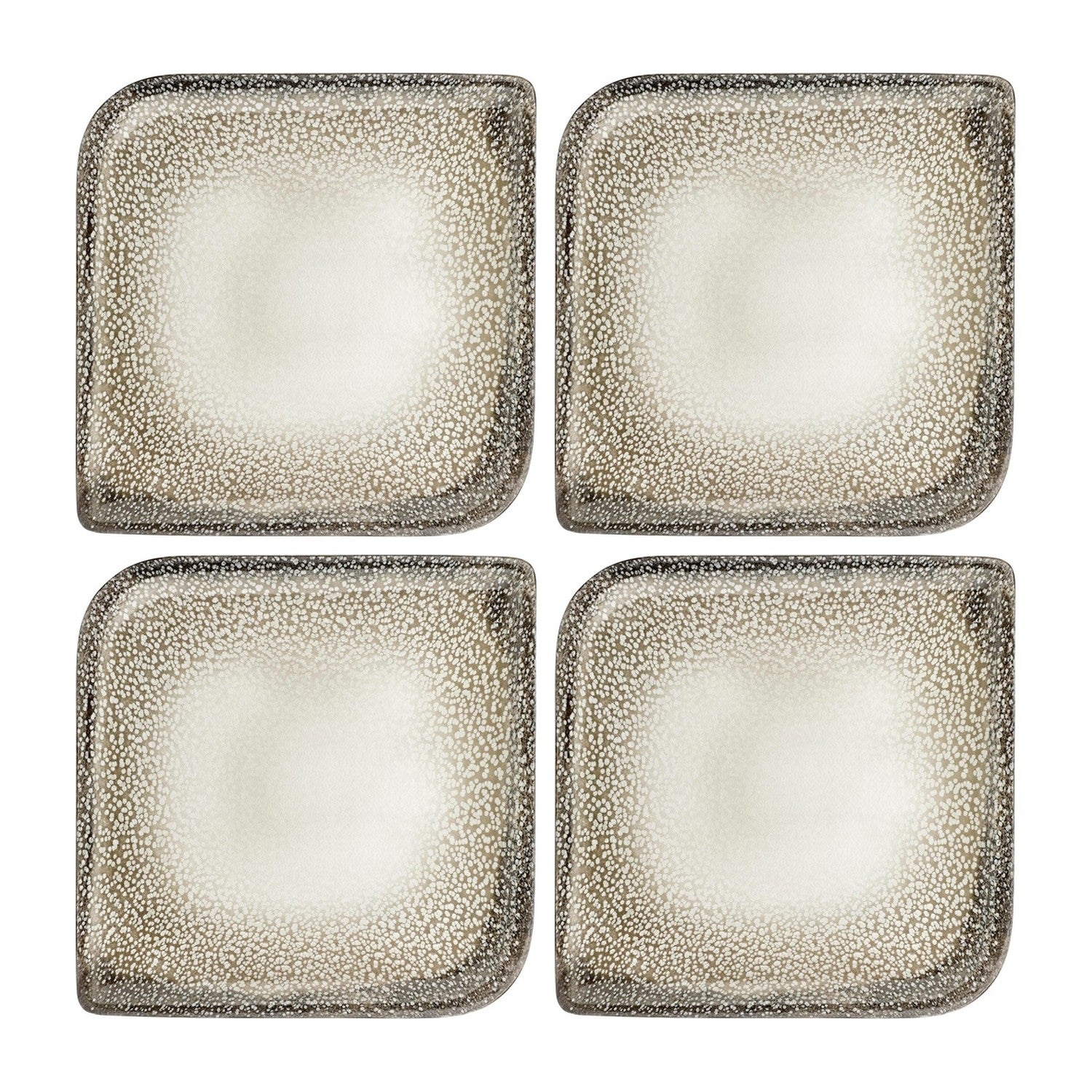 Spazio 6" x 6" Square Decorated Vitrified Plate (Set of 4)