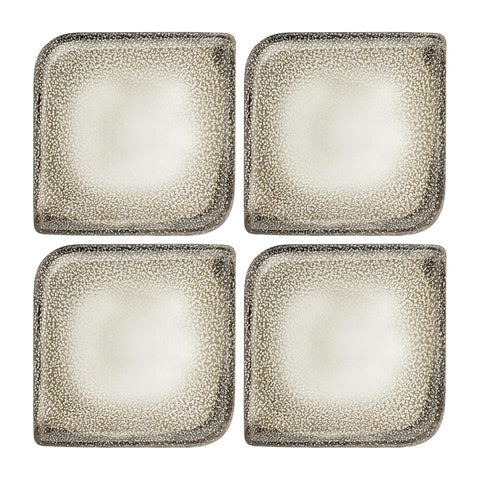 Spazio 6" x 6" Square Decorated Vitrified Plate (Set of 4)