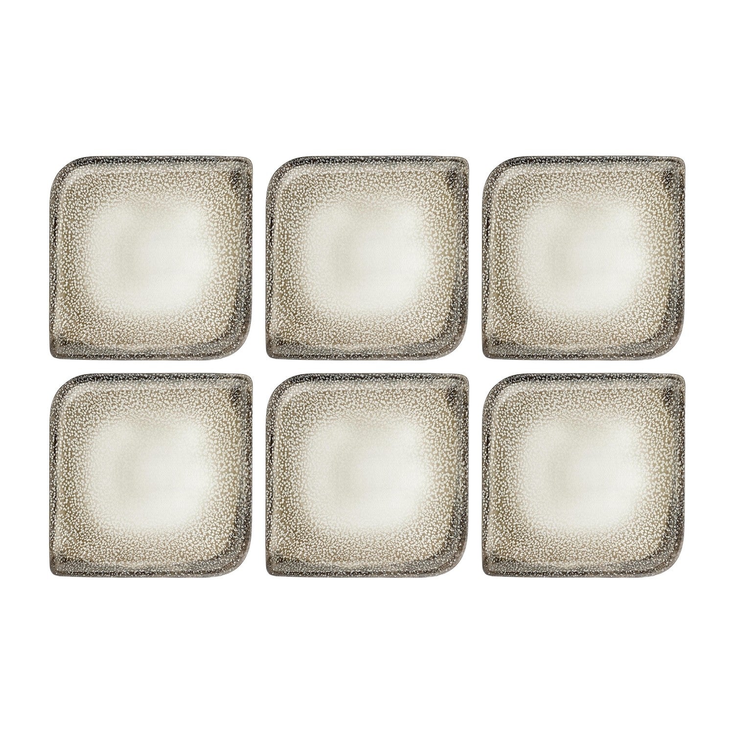 Spazio 8.75" x 8.75" Square Decorated Vitrified Plate (Set of 6)