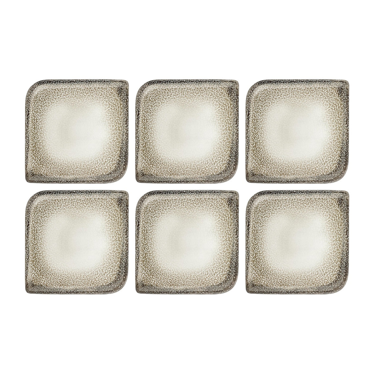 Spazio 8.75" x 8.75" Square Decorated Vitrified Plate (Set of 6)