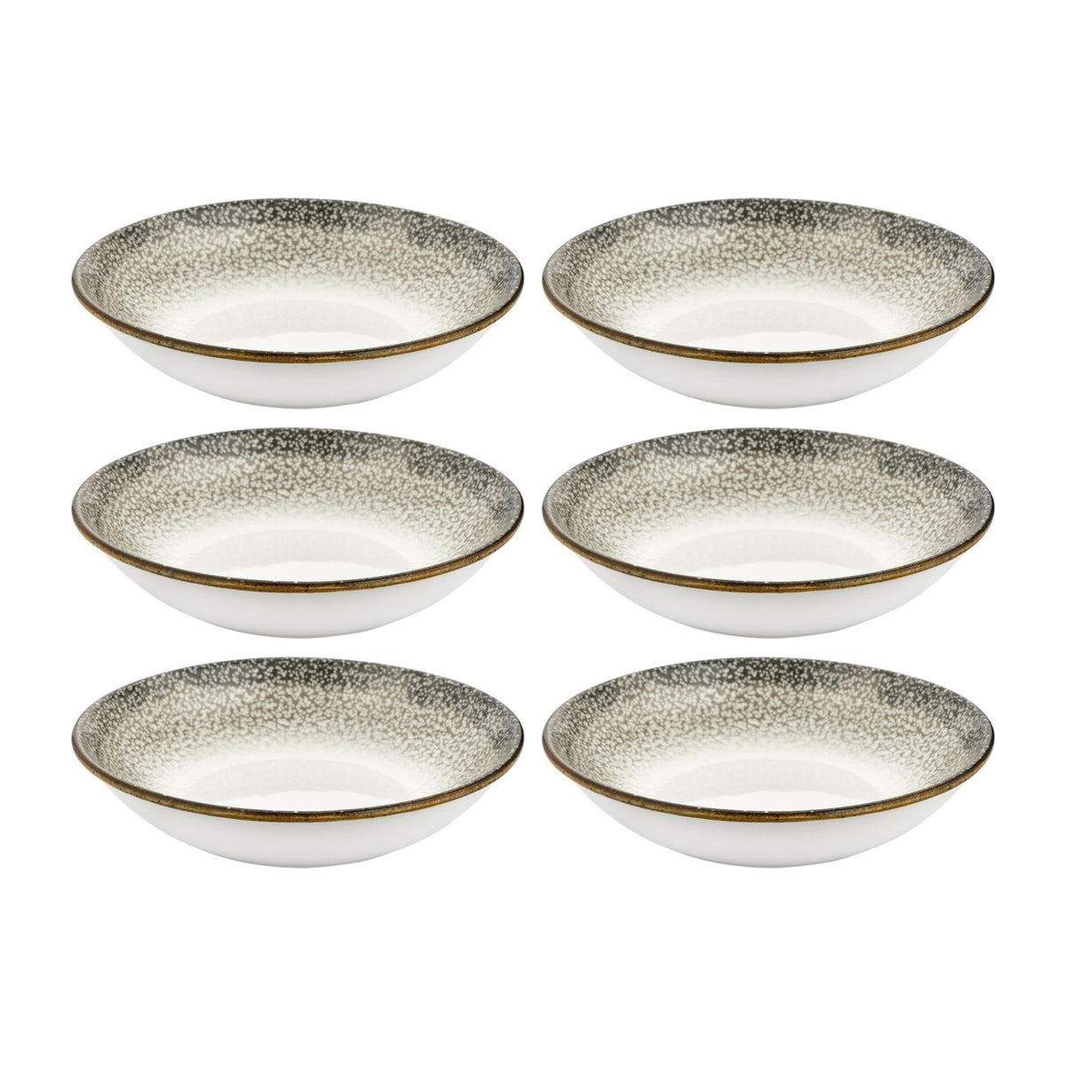 Spazio dia.8.25" h:1.25" 27 oz. Round Decorated Vitrified Deep Plate (Set of 6)