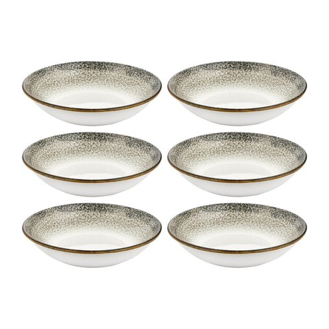 Spazio dia.8.25" h:1.25" 27 oz. Round Decorated Vitrified Deep Plate (Set of 6)
