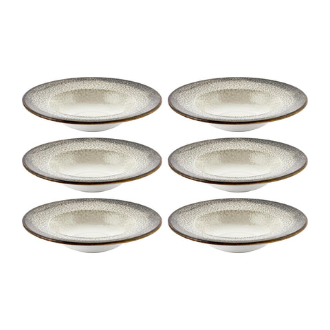 Spazio dia.11" h:2.25" 16 oz. Round Decorated Vitrified Deep Plate (Set of 6)