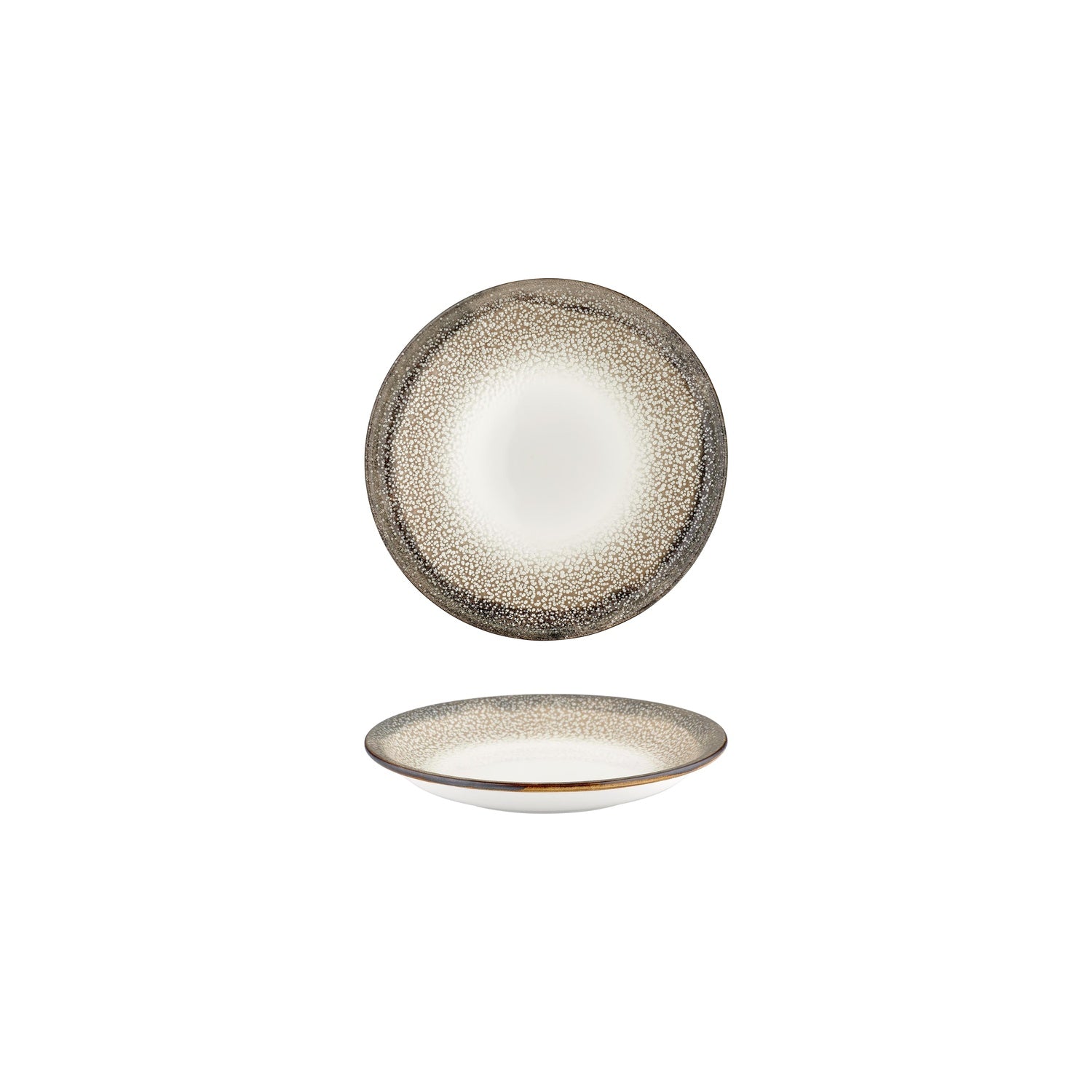 Spazio dia.5" h:1" 5 oz. Round Decorated Vitrified Deep Plate (Set of 4)