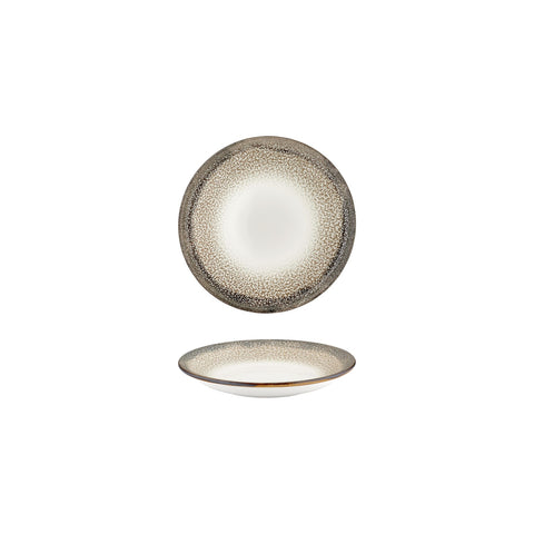 Spazio dia.5" h:1" 5 oz. Round Decorated Vitrified Deep Plate (Set of 4)