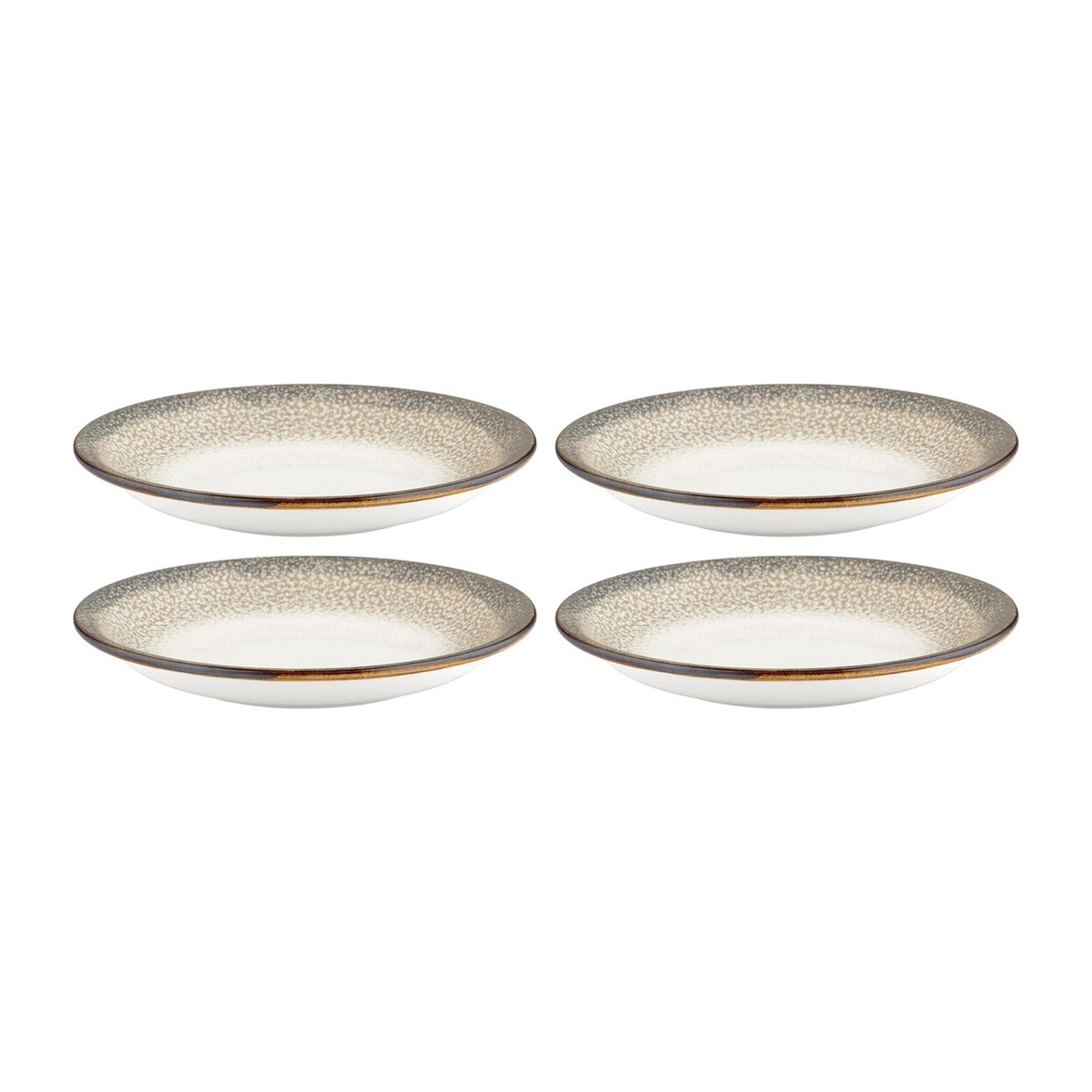 Spazio dia.5" h:1" 5 oz. Round Decorated Vitrified Deep Plate (Set of 4)