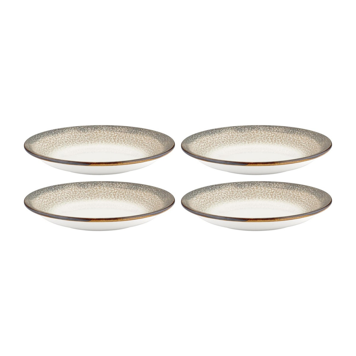 Spazio dia.5" h:1" 5 oz. Round Decorated Vitrified Deep Plate (Set of 4)