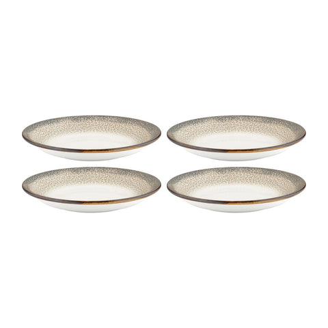 Spazio dia.5" h:1" 5 oz. Round Decorated Vitrified Deep Plate (Set of 4)