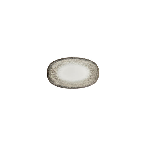 Spazio 7.5" x 4.25" x h:1" Oval Decorated Vitrified Platter (1 each)