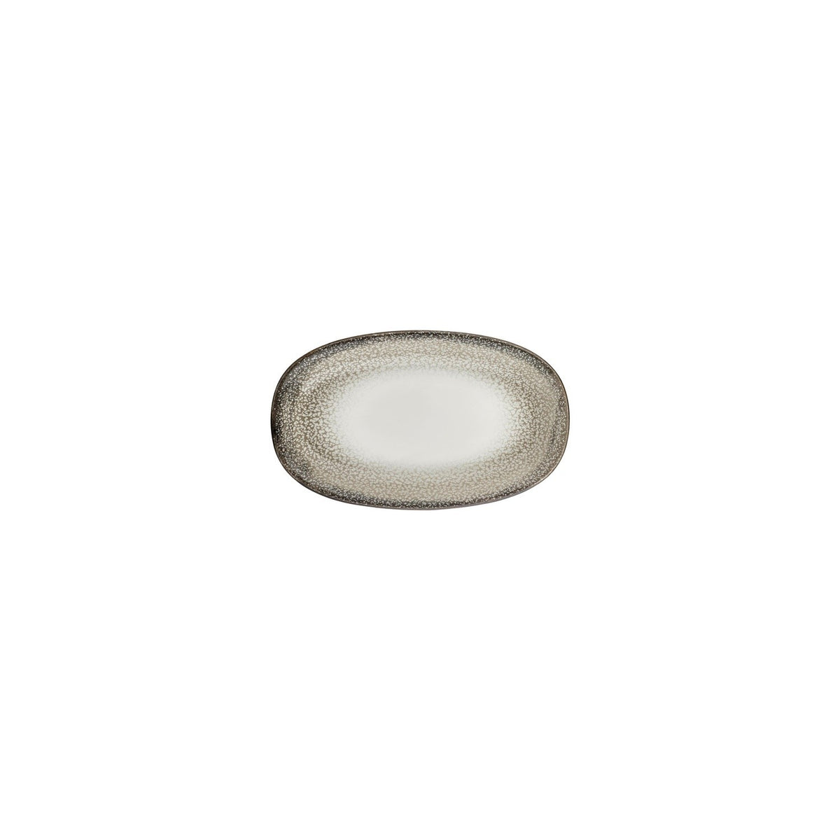 Spazio 7.5" x 4.25" x h:1" Oval Decorated Vitrified Platter (1 each)