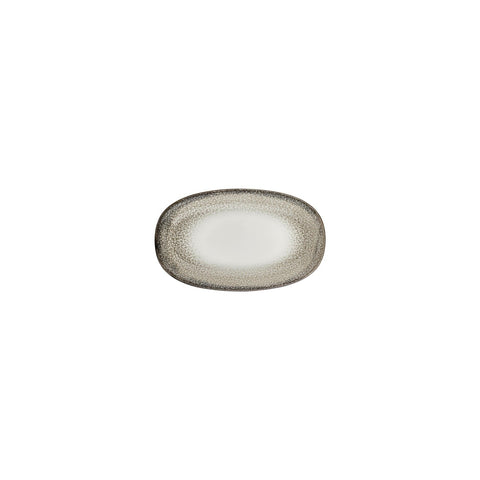 Spazio 7.5" x 4.25" x h:1" Oval Decorated Vitrified Platter (1 each)