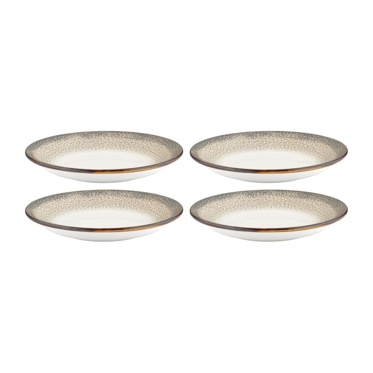 Spazio dia.8.25" h:0" 17 oz. Round Decorated Vitrified Deep Plate (Set of 4)