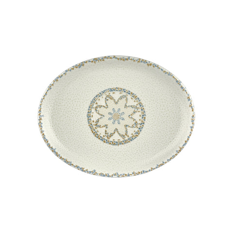 Tessera 14.25" x 11" x h:1.25" Oval Beige Vitrified Platter (1 each)