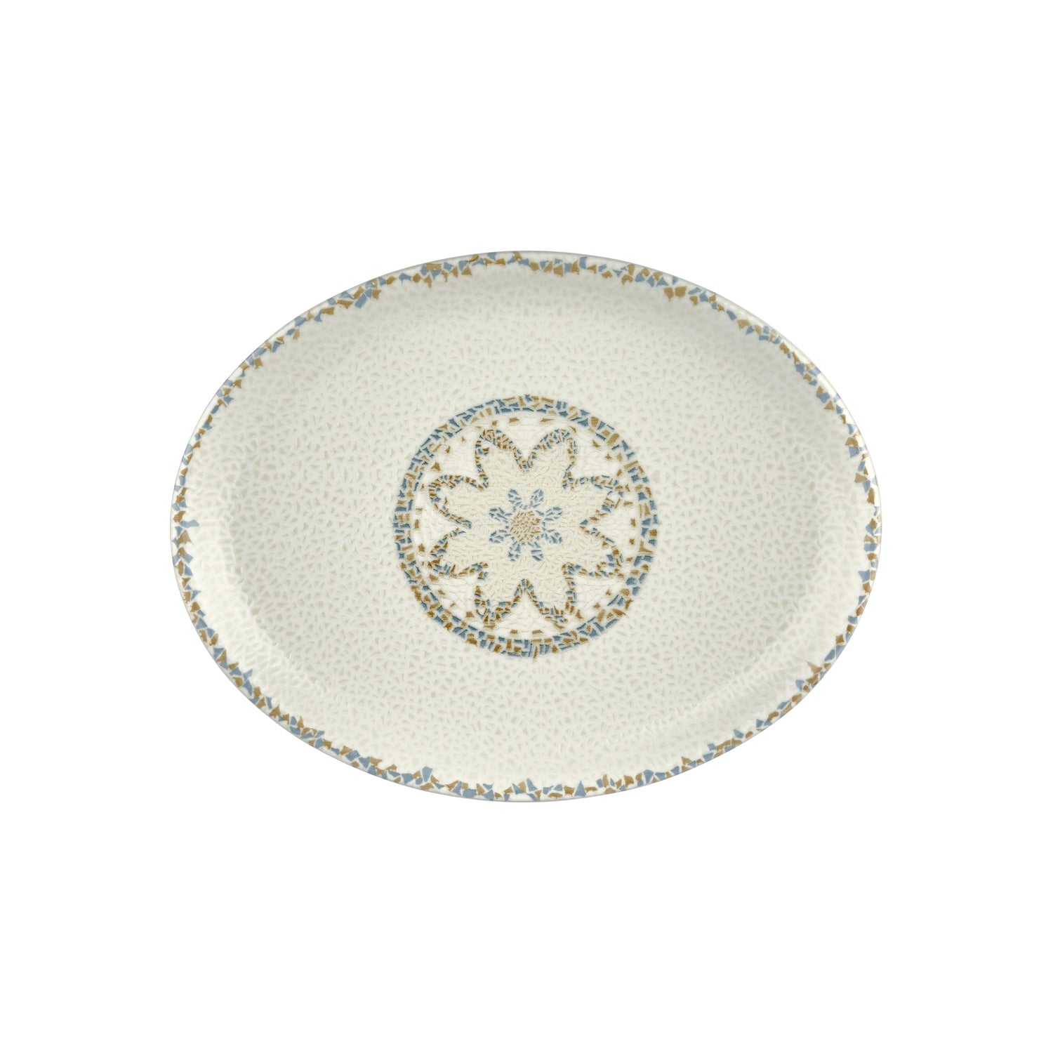 Tessera 14.25" x 11" x h:1.25" Oval Beige Vitrified Platter (1 each)