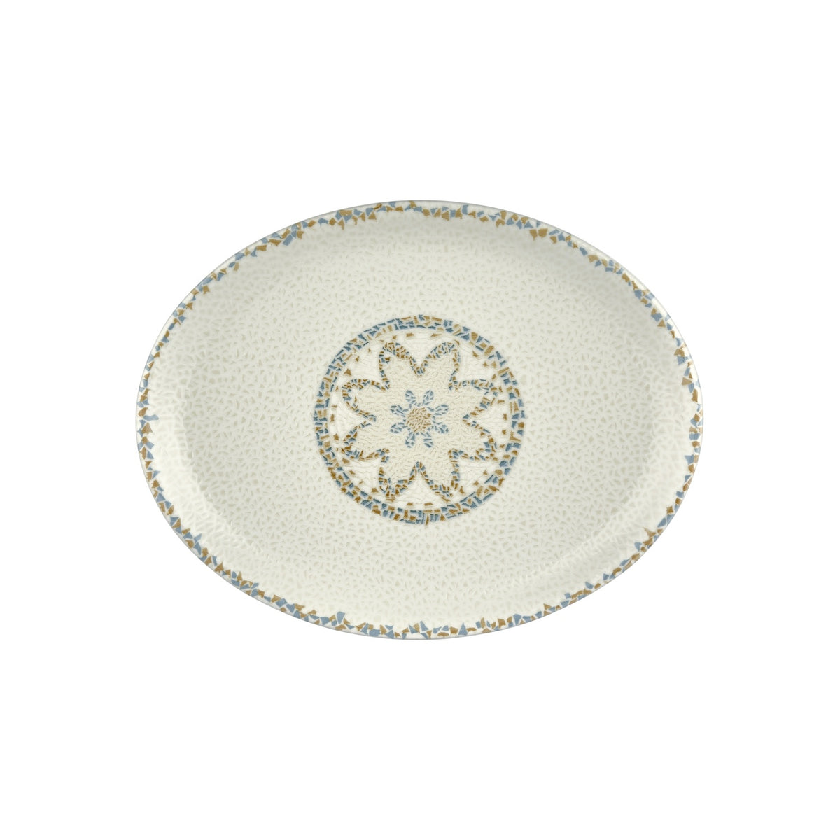 Tessera 14.25" x 11" x h:1.25" Oval Beige Vitrified Platter (1 each)