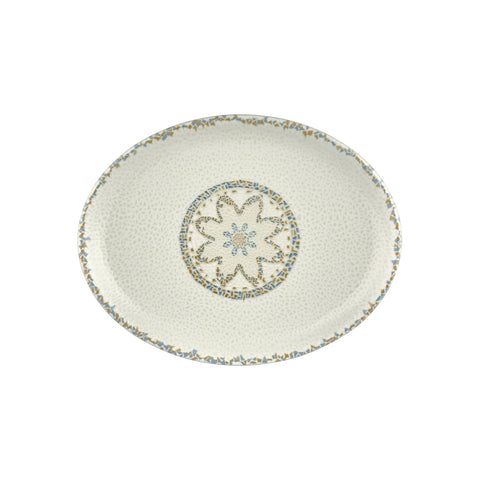 Tessera 14.25" x 11" x h:1.25" Oval Beige Vitrified Platter (1 each)